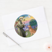 Sint Franciscus - Gouden Retriever (#1) Ronde Sticker (Envelop)