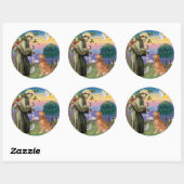 Sint Franciscus - Gouden Retriever (#1) Ronde Sticker (Vel)