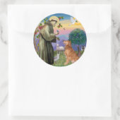 Sint Franciscus - Gouden Retriever (#1) Ronde Sticker (Tas)