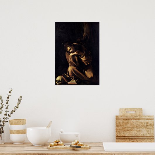 Sint Franciscus in meditatie Poster (Keuken)