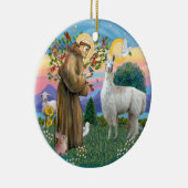 Sint Franciscus - Lama 12 Keramisch Ornament (Rechts)