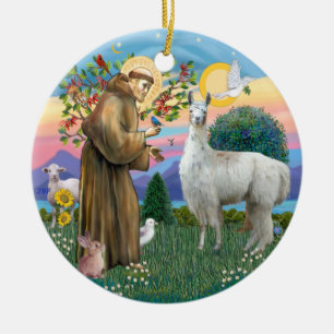 Sint Franciscus - Lama 12 Keramisch Ornament