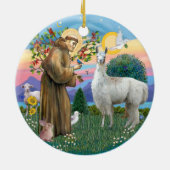 Sint Franciscus - Lama 12 Keramisch Ornament (Achterkant)
