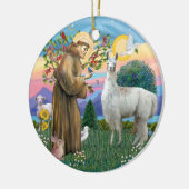 Sint Franciscus - Llama 12 Keramisch Ornament (Links)