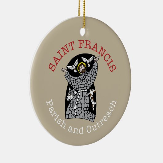 Sint Franciscus Ronde Kerst Ornament (Rechts)