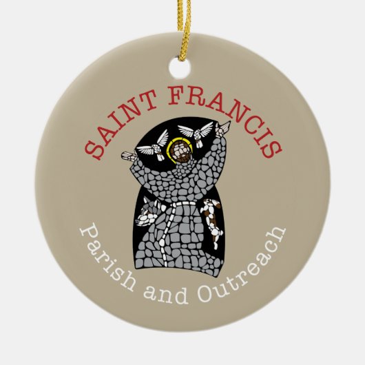 Sint Franciscus Ronde Kerst Ornament (Voorkant)
