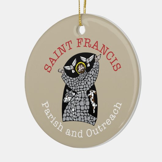 Sint Franciscus Ronde Kerst Ornament (Links)