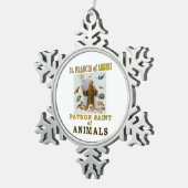 SINT FRANCISCUS TIN SNEEUWVLOK ORNAMENT (Rechts)