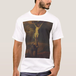 Sint-Franciscus treurend aan de voet van het kruis T-shirt