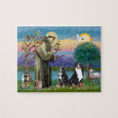 Sint Franciscus - Twee Berner Sennenhonden Legpuzzel (Horizontaal)