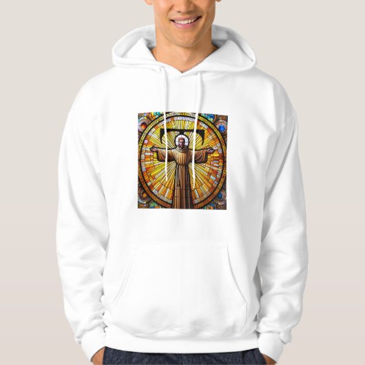 Sint Franciscus van Assisi als Franciscaan Tau 3 Hoodie (Voorkant)