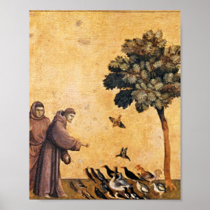 Sint-Franciscus van Assisi die de vogels voorstelt Poster