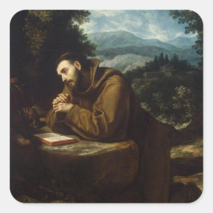 Sint Franciscus van Assisi door Cigoli Vierkante Sticker