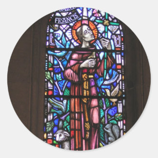 Sint Franciscus van Assisi gebrandschilderd glas Ronde Sticker
