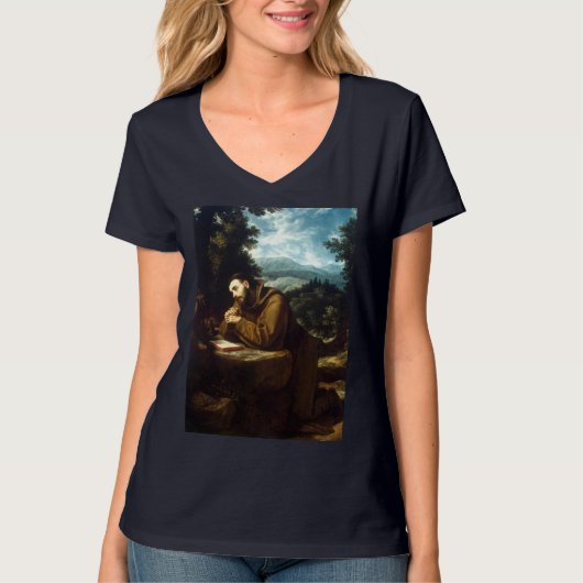 Sint Franciscus van Assisi Herald van de Vrede T-shirt (Voorkant)