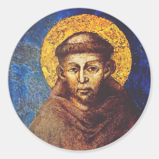 Sint Franciscus van Assisi Het Zonnelied Ronde Sticker (Voorkant)