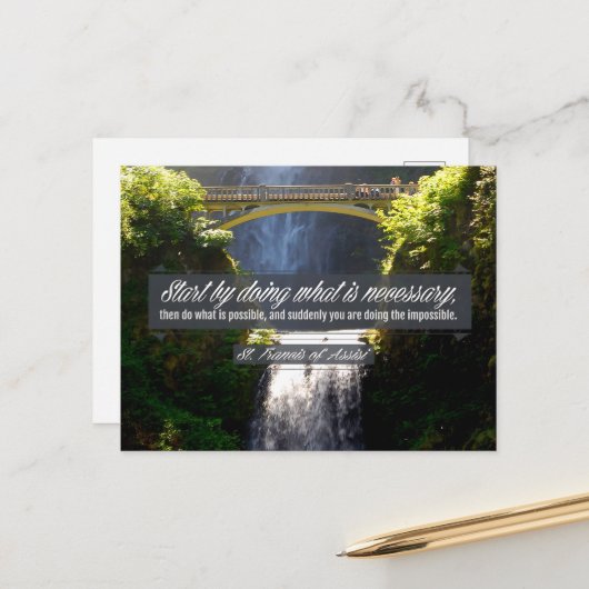 Sint Franciscus van Assisi Inspirerend citaat "Doi Briefkaart (Voorkant / Achterkant in situ)