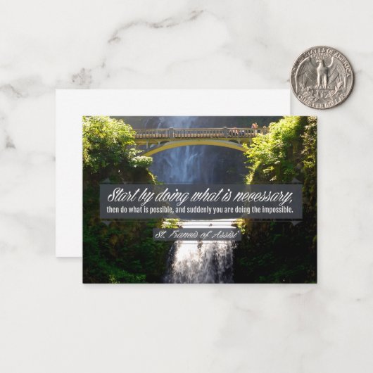 Sint Franciscus van Assisi Inspirerend citaat "Doi Notitiekaartje (Voorkant / Achterkant in situ)