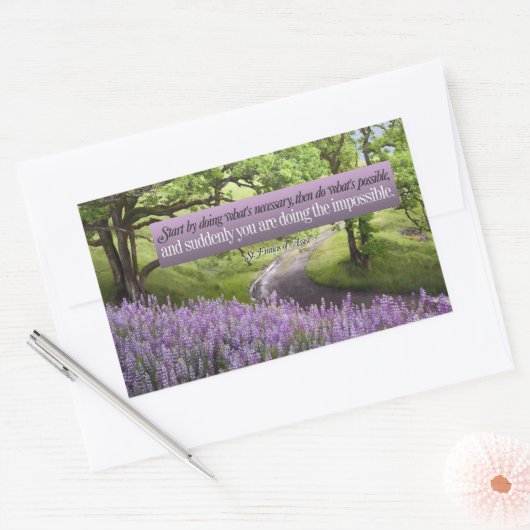 Sint Franciscus van Assisi Inspirerend Quote mogel Rechthoekige Sticker (Envelop)