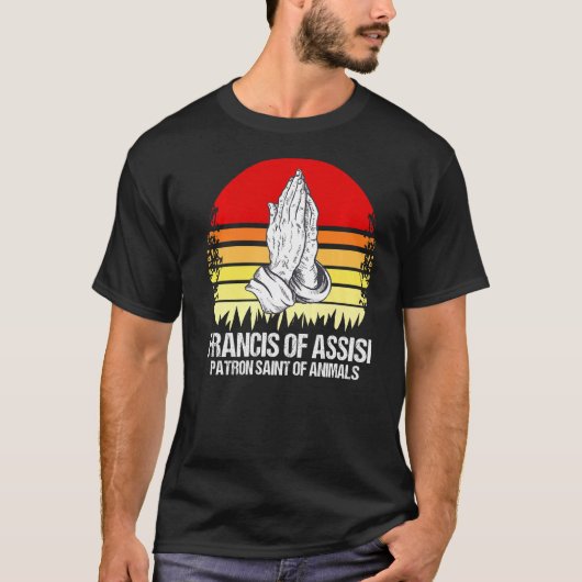 Sint Franciscus Van Assisi Katholicisme Biddende H T-shirt (Voorkant)