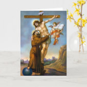 Sint Franciscus van Assisi Kruist Jezus Wereld Eng Kaart (Gele Bloem)