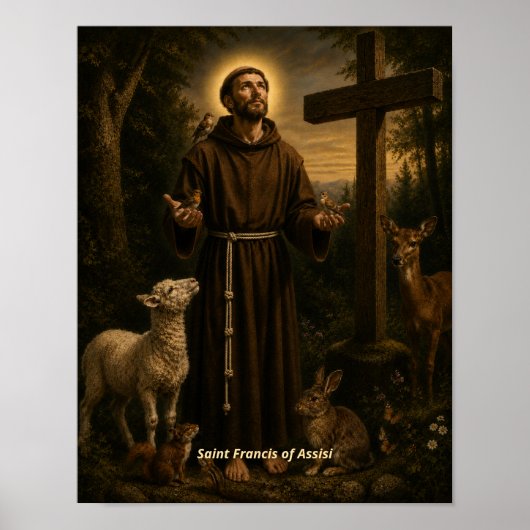 Sint-Franciscus van Assisi-kunstprint Poster (Voorkant)