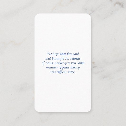 Sint Franciscus van Assisi Olieverfschilderij Memo Visitekaartje (Achterkant)