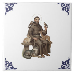 Sint-Franciscus van Assisi Religieus Tegeltje