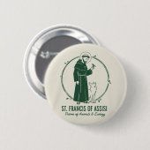 Sint Franciscus van Assisi Ronde Button 5,7 Cm (Voorkant /achterkant)