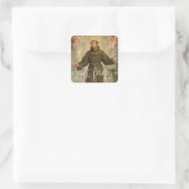 Sint Franciscus van Assisi |White Script-overlay Vierkante Sticker (Tas)