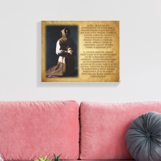Sint Franciscus van Assisi's Gebed Canvas Afdruk (Insitu (Woonkamer))