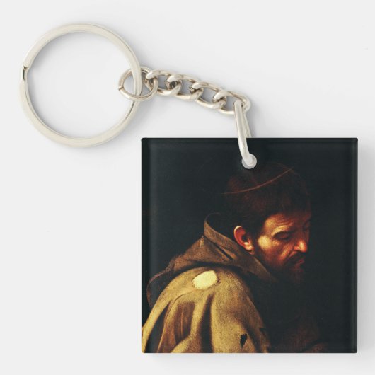 Sint Franciscus van Caravaggio Barok Meesterwerk Sleutelhanger (voorkant)