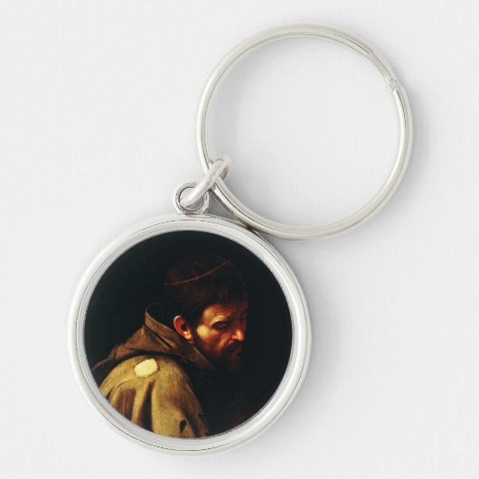 Sint-Franciscus van Caravaggio Barok Meesterwerk Sleutelhanger (Voorkant)