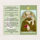 Sint Franciscus van de Zon Visitekaartje (Buitenkant ongevouwen)