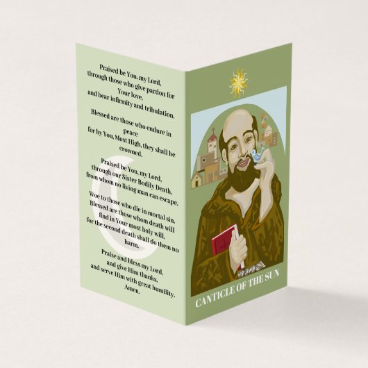 Sint Franciscus van de Zon Visitekaartje (Buitenkant)