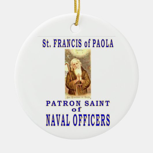 Sint-FRANCISCUS van PAOLA Keramisch Ornament (Voorkant)