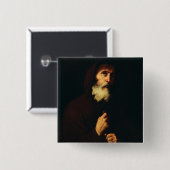 Sint-Franciscus van Paola Vierkante Button 5,1 Cm (Voorkant /achterkant)
