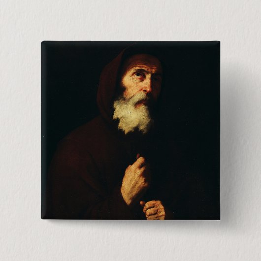 Sint-Franciscus van Paola Vierkante Button 5,1 Cm (Voorkant)