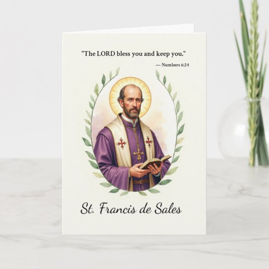 Sint Franciscus van Sales Gods Vrede met Schriftuu Kaart (Voorkant)