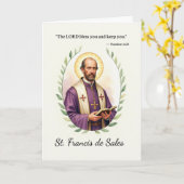 Sint Franciscus van Sales Gods Vrede met Schriftuu Kaart (Gele Bloem)