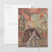 Sint Franciscus van Verkoop Bisschop van Genève Briefkaart (Voorkant / Achterkant)