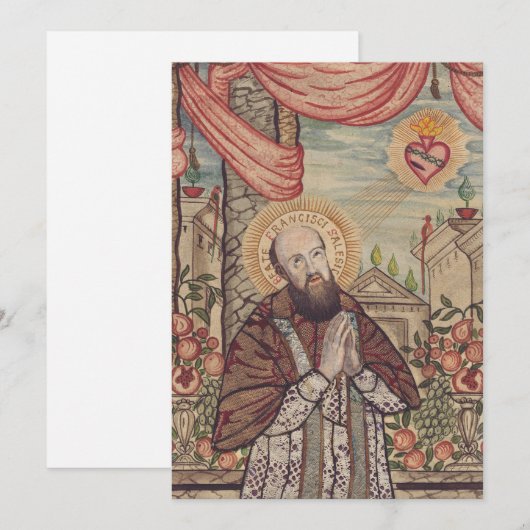 Sint Franciscus van Verkoop Bisschop van Genève Feestdagenkaart (Voorkant / Achterkant)