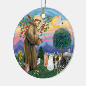 Sint Franciscus - Vijf katten (AmSH) Keramisch Ornament (Links)