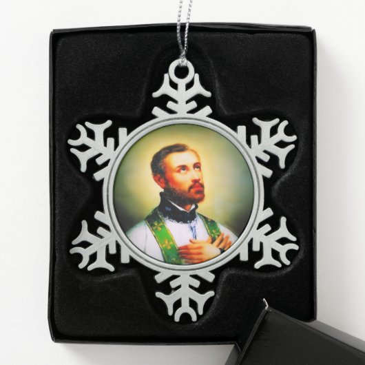 Sint-Franciscus Xaverius Tin Sneeuwvlok Ornament (Kistje)