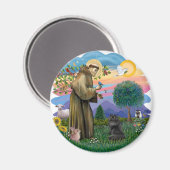 Sint Franciscus - Zwarte Pers Magneet (Voorkant / Achterkant)