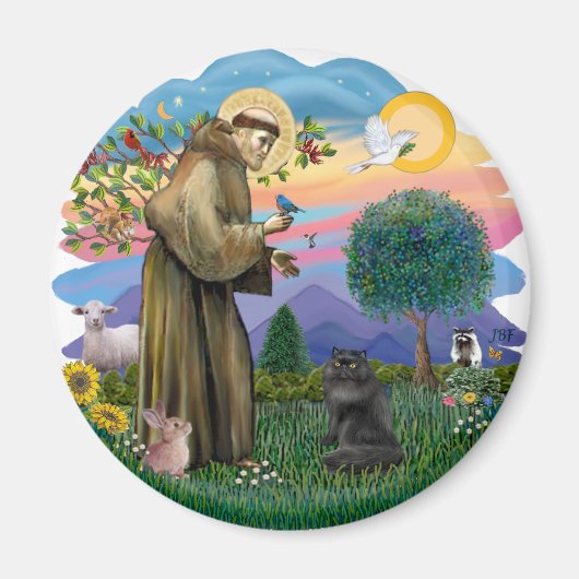 Sint Franciscus - Zwarte Pers Magneet (Voorkant)