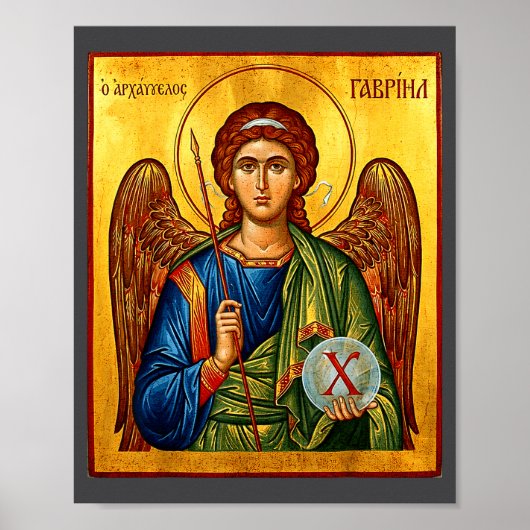 Sint Gabriël de Aartsengel Oosters Orthodoxe Byzan Poster (Voorkant)