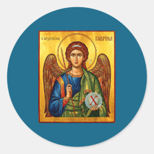 Sint Gabriël de Aartsengel Oosters Orthodoxe Byzan Ronde Sticker