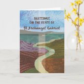 Sint Gabriel the Archangel Feast Day Blessings Roa Kaart (Gele Bloem)