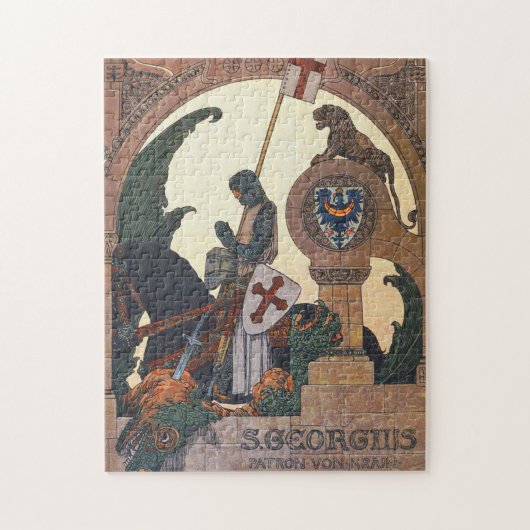 Sint George en de draak - Heinrich Lefler Legpuzzel (Verticaal)